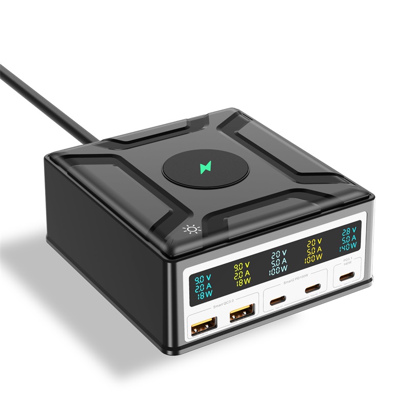 Bikkon GaN 260W USB Charging Station With Magnetic Wireless Charging
