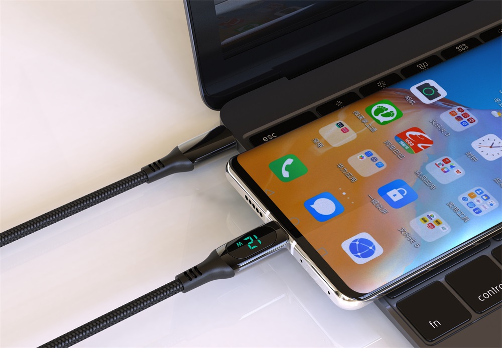 Bikkon 100W USB-C To USB-C Charging Cable With LED Display