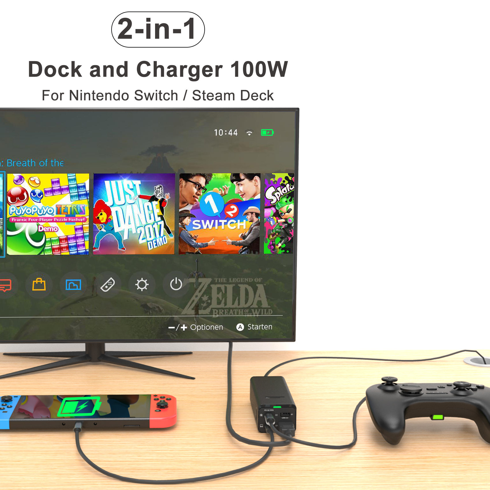 Bikkon 100W 8 Ports Desktop USB-C Docking Station