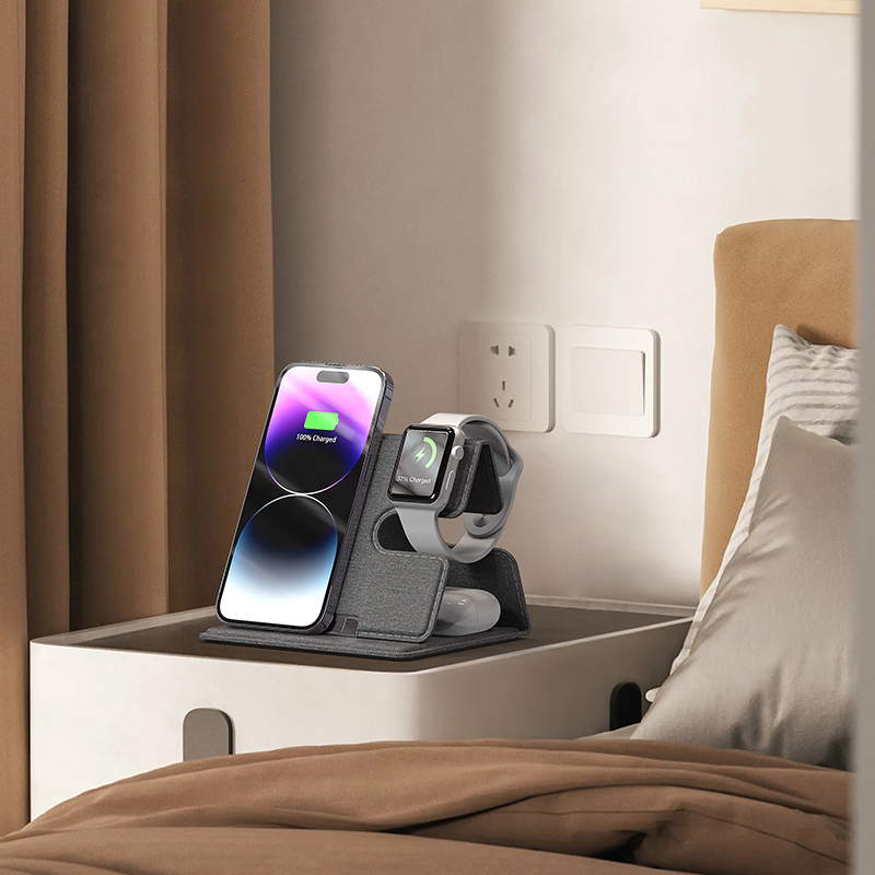 Bikkon 3-in-1 Charging Stand Magnetic Wireless Charger 15W