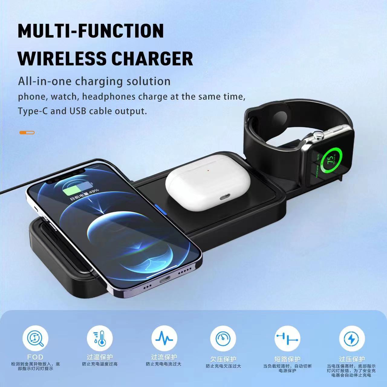 Bikkon 4-in-1 Magnetic Wireless Charger 15W