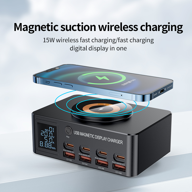 Bikkon 140W Desktop Power Strip With Wireless Charging