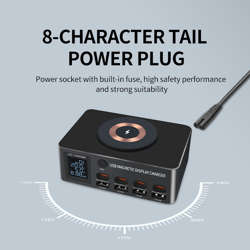Bikkon 140W Desktop Power Strip With Wireless Charging
