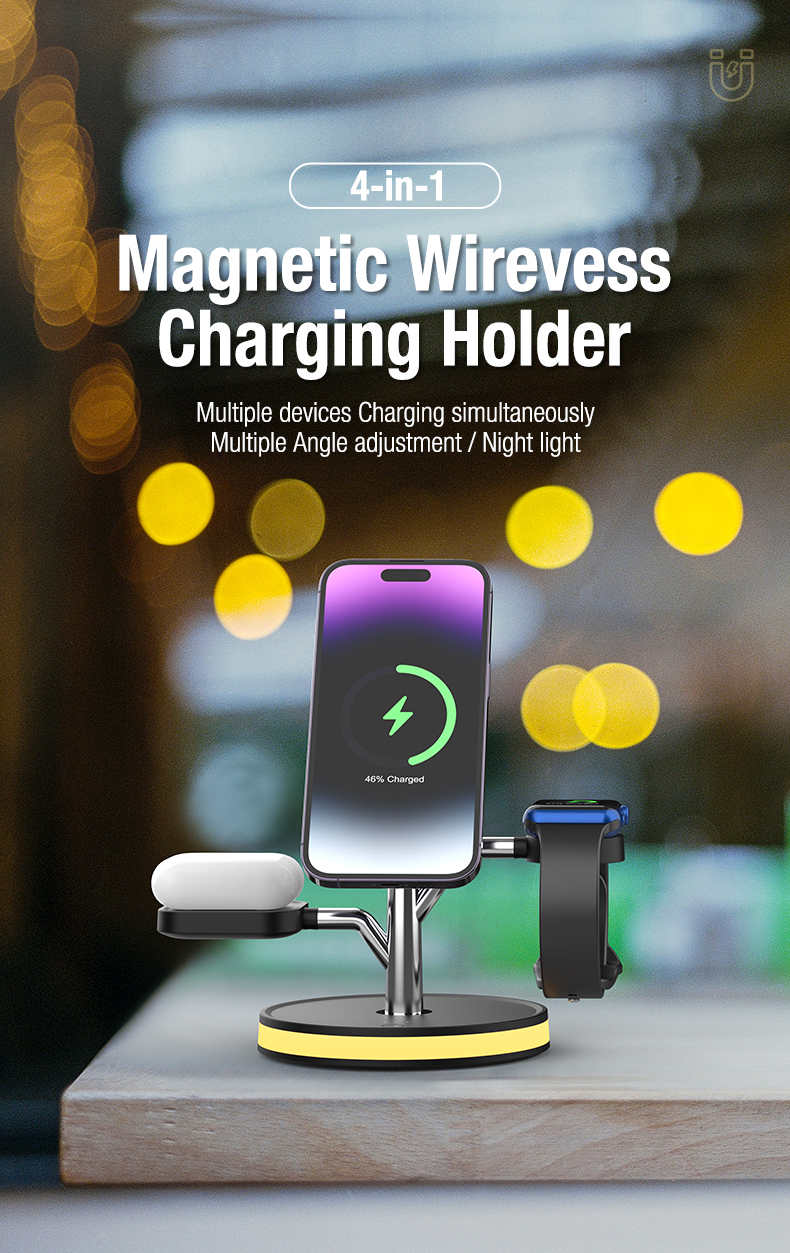 Bikkon 4-in-1 Magnetic Wireless Charging Station For iPhone
