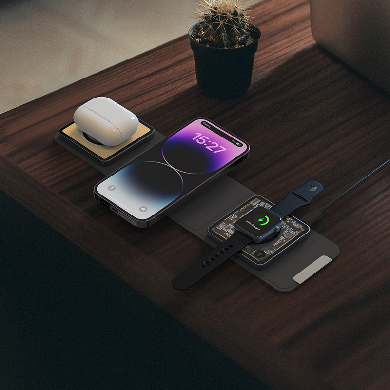 Bikkon 3-in-1 Foldable Magnetic Wireless Charger 15W