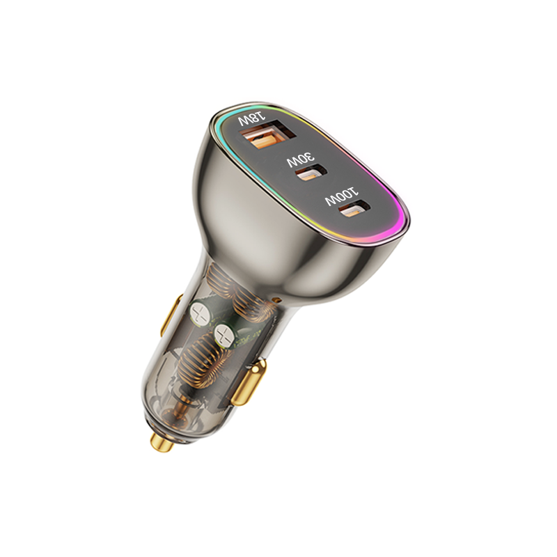 Bikkon 130W 3 Ports Car Charger With LED Light