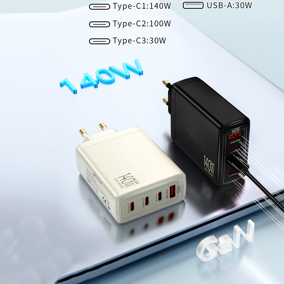 Bikkon PD3.1 140W 4 Ports GaN Wall Charger
