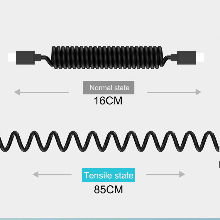 Bikkon USB Extension Spring Coiled Cable Male To Male