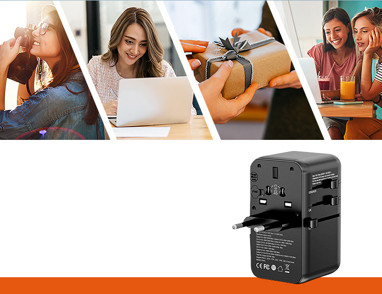 Bikkon 85W 4 Ports GaN AC Travel Adaptor With USB Charging Cable